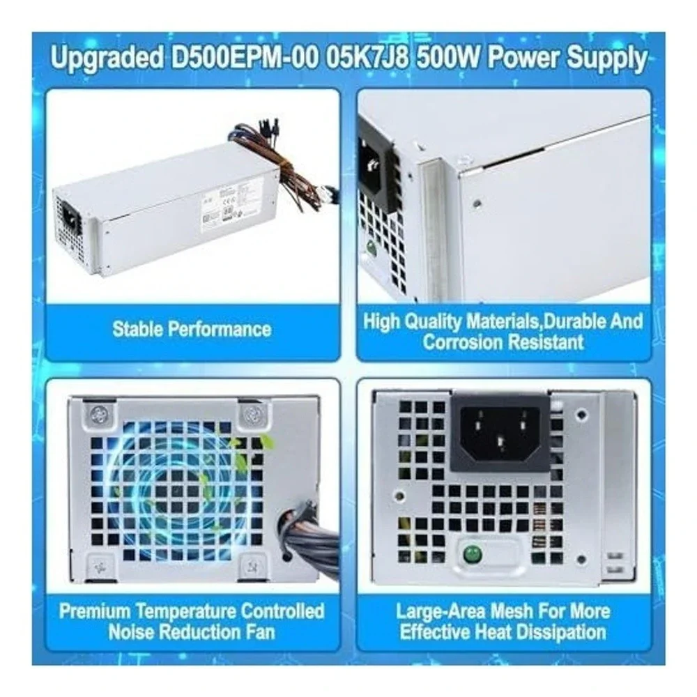 S-Union 500W Power Supply PSU D500EPM-00 80‎ Plus Platinum for Dell Optiplex XPS